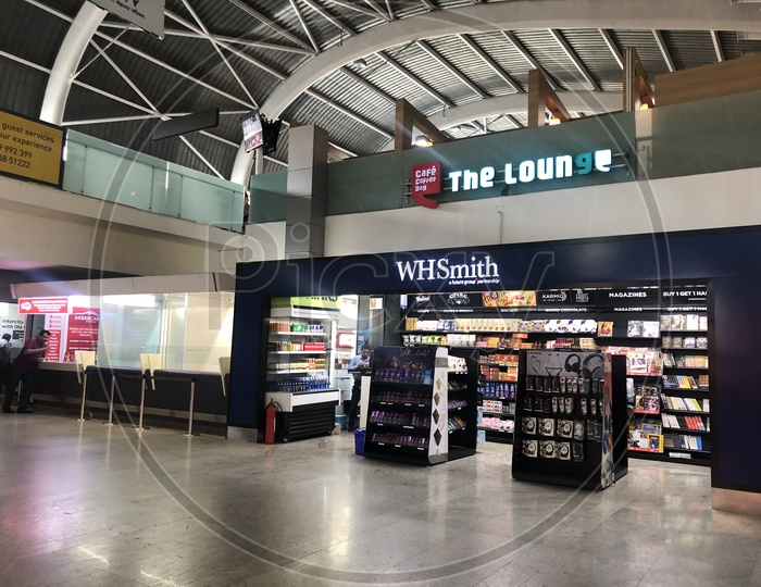 Image of Cafe coffee Day Lounge and WHSmith Shops in Mumbai Airport