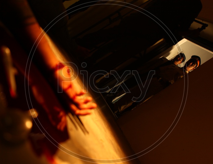 A Man Wrist Slit and blood on Ground Closeup Shot