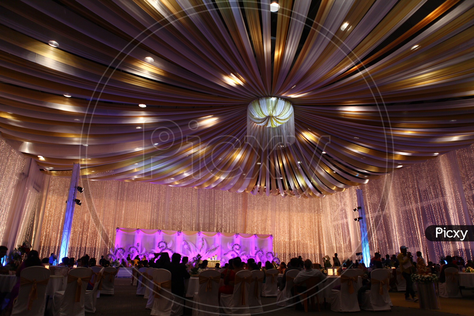 Beautifully Decorated Wedding or Reception hall