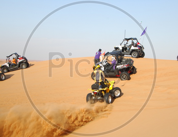 Dune buggy driving in the Desert of Dubai