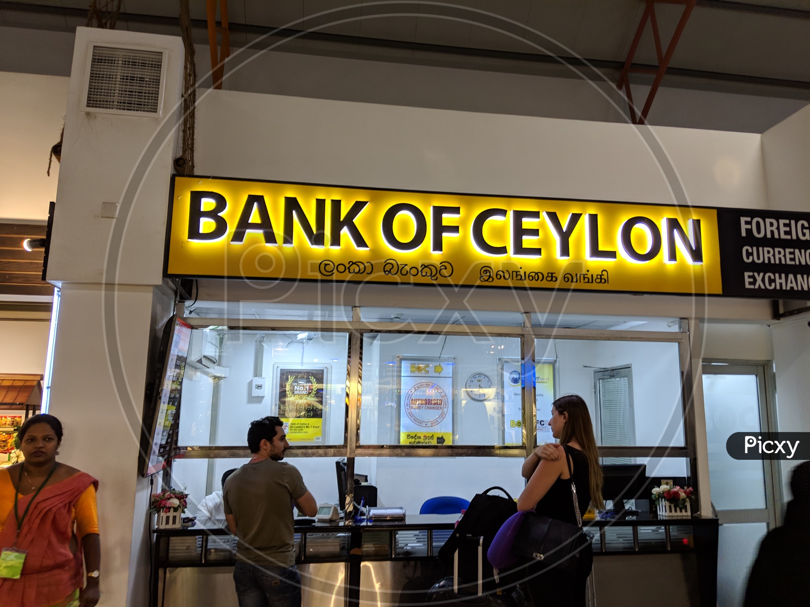 Bank of Ceylon's foreign currency exchange booth at Colombo Airport