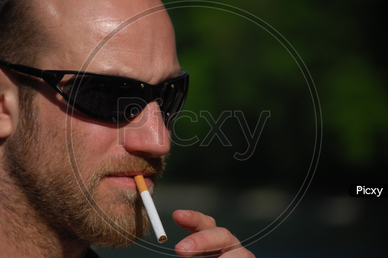 Close up shot of Foreigner Smoking