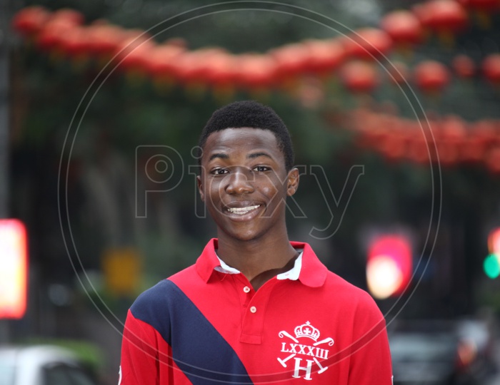 An African man smiling
