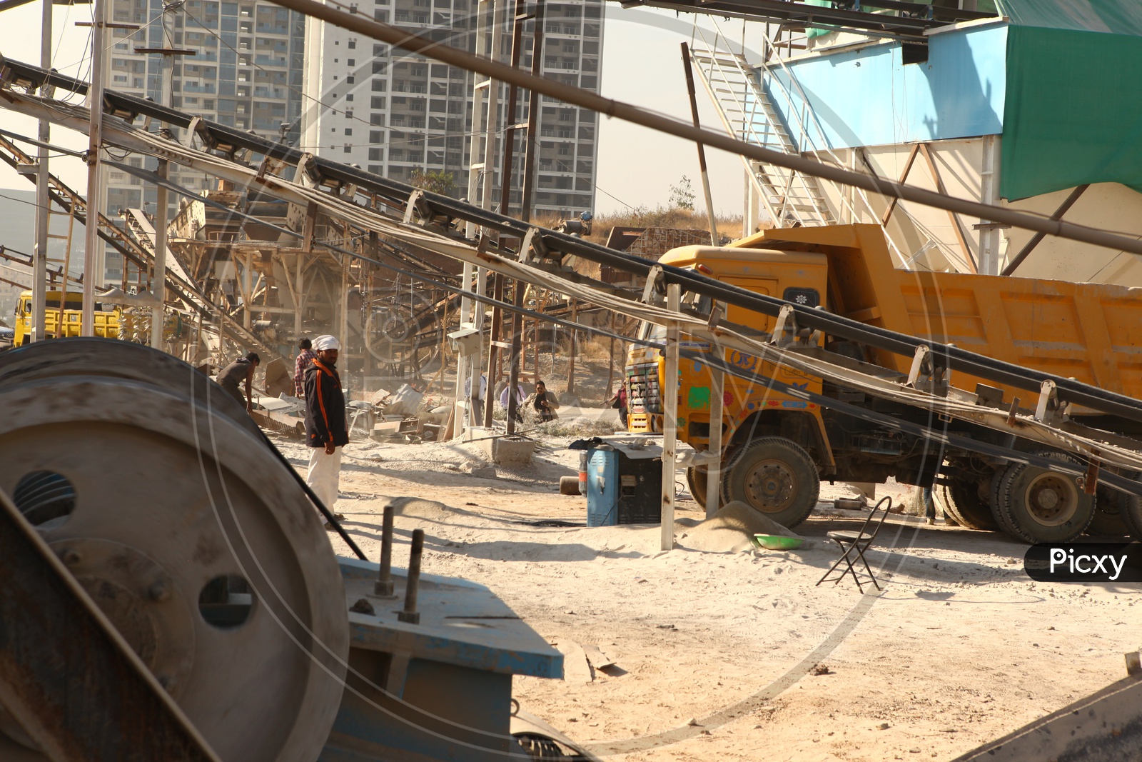 Hydraulic Machines at a Construction Site