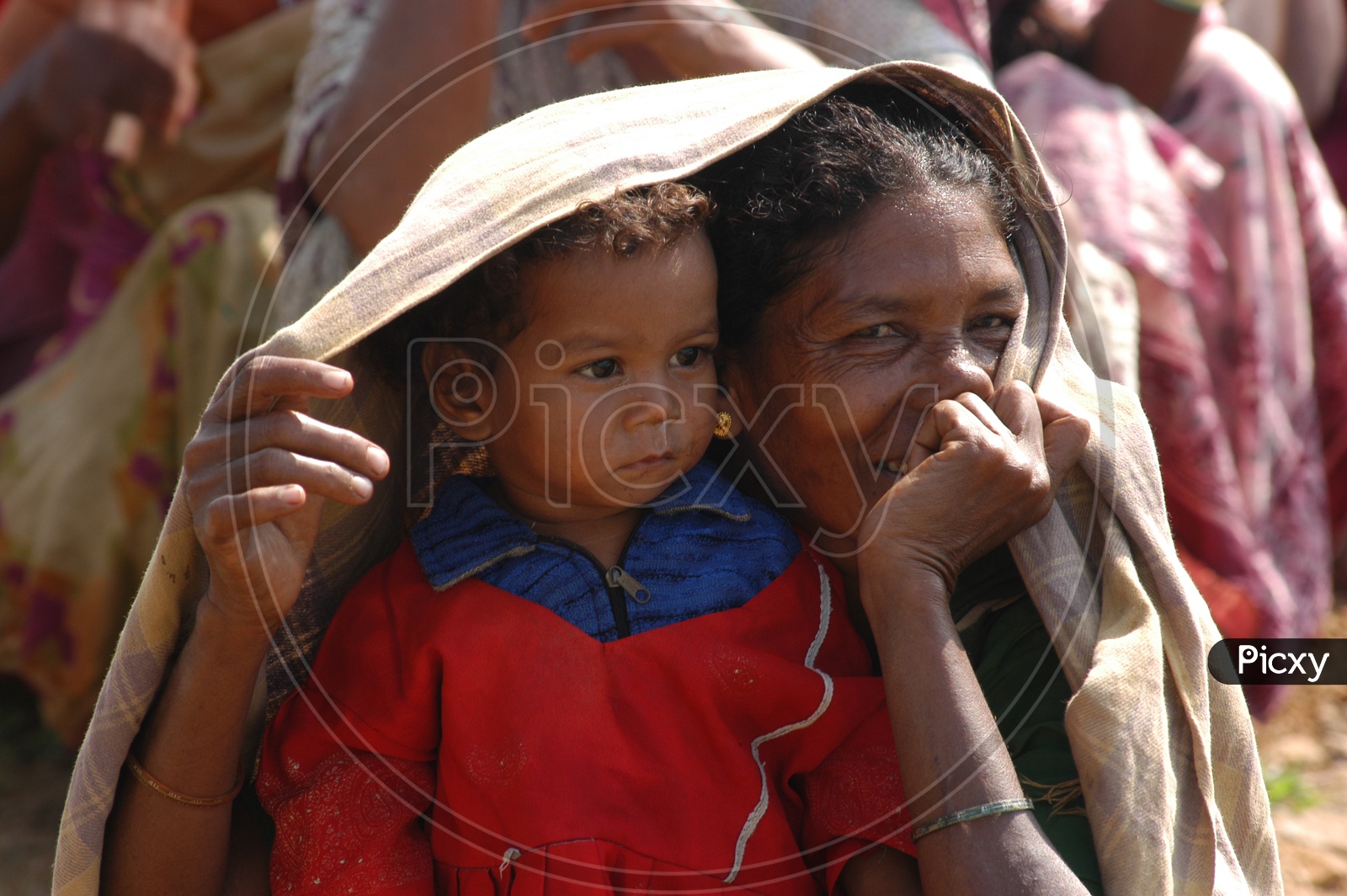 Tribal Woman With Children in Villages