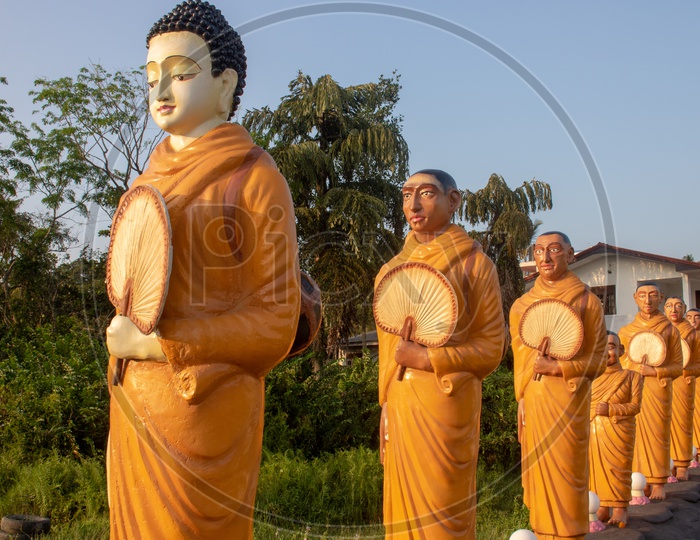 Buddha Statues in Buddhist Temples in Colombo , Sri Lanka