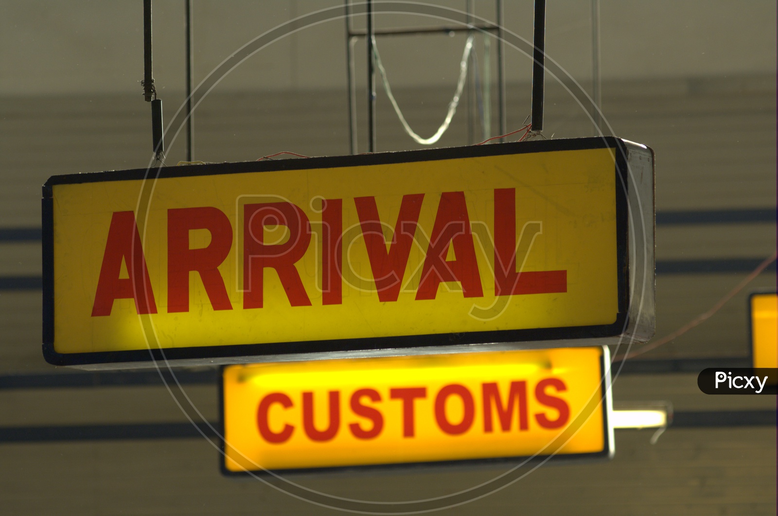 Arrival Customs Sign Board in Airport