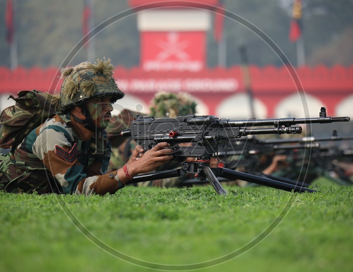 Indian Army Soldiers Demonstrate their Skills during Army Day