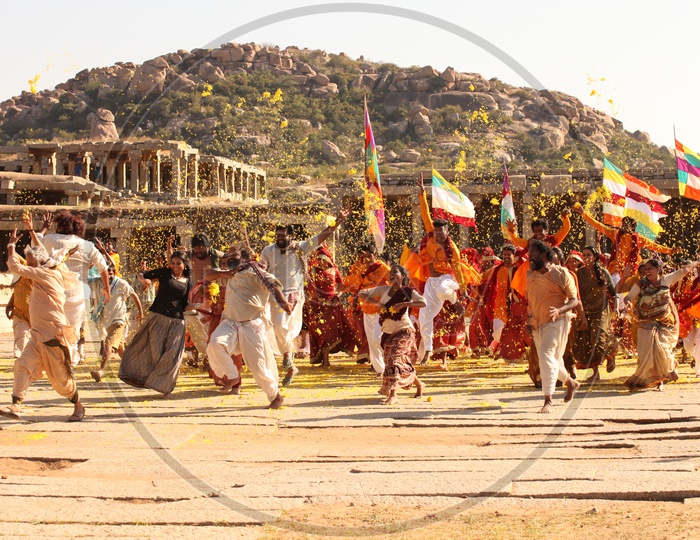 Behind the scenes or the making of film/ Movie Shooting in Vittala Temple, Hampi