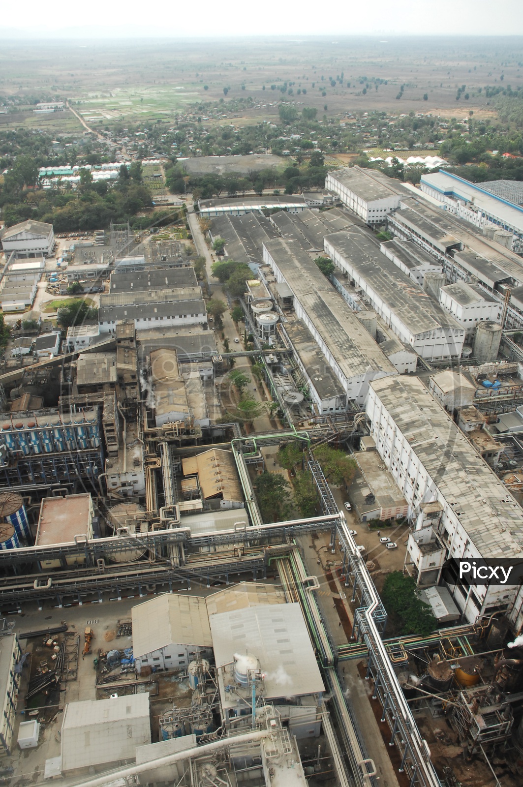 Aerial View of a Factory