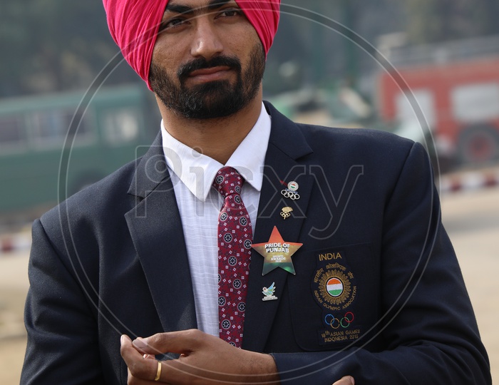 18th Asian Games winner at Indian Army Day Celebrations at Parade Ground in Delhi