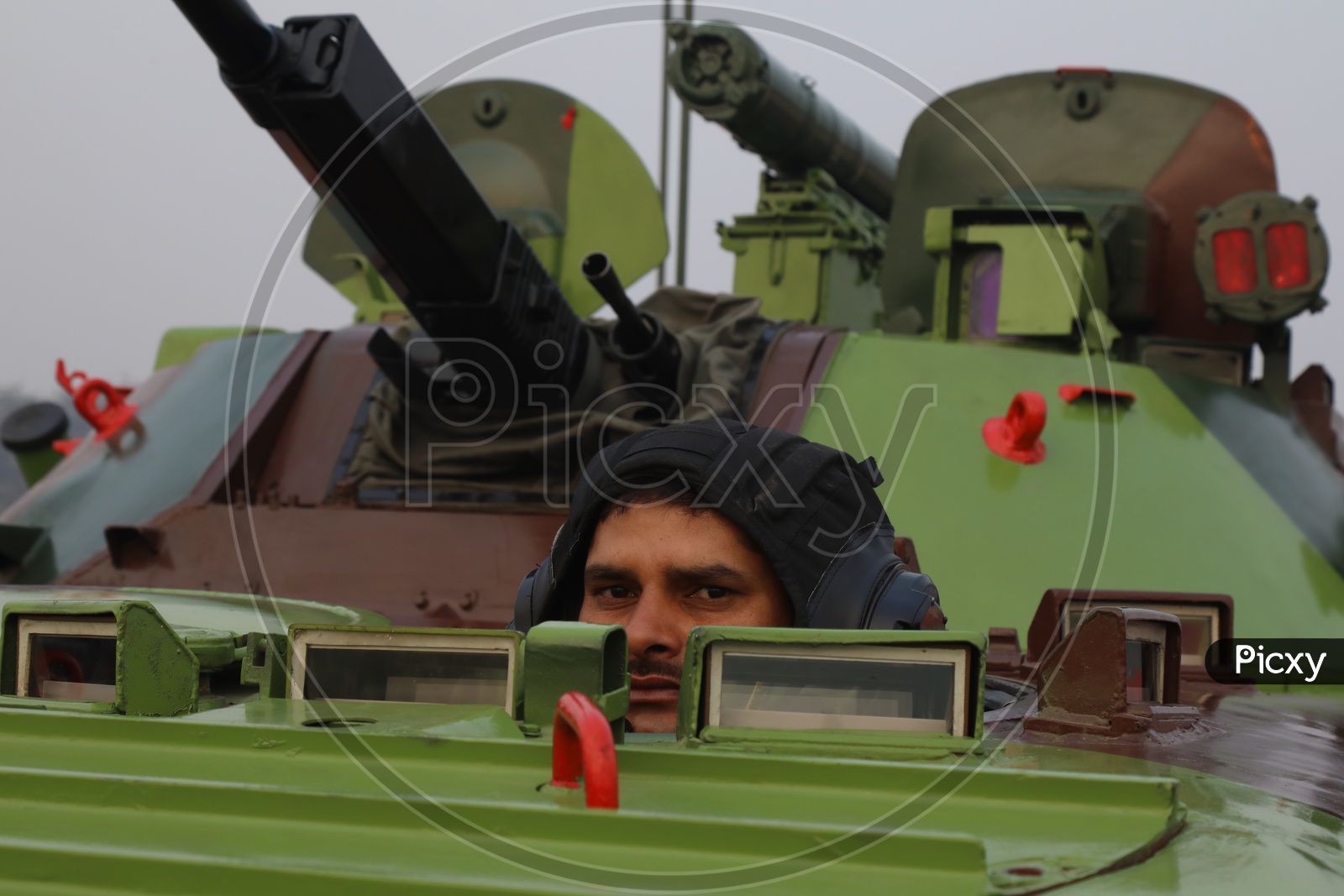 Indian Army Soldier on Battle Tank