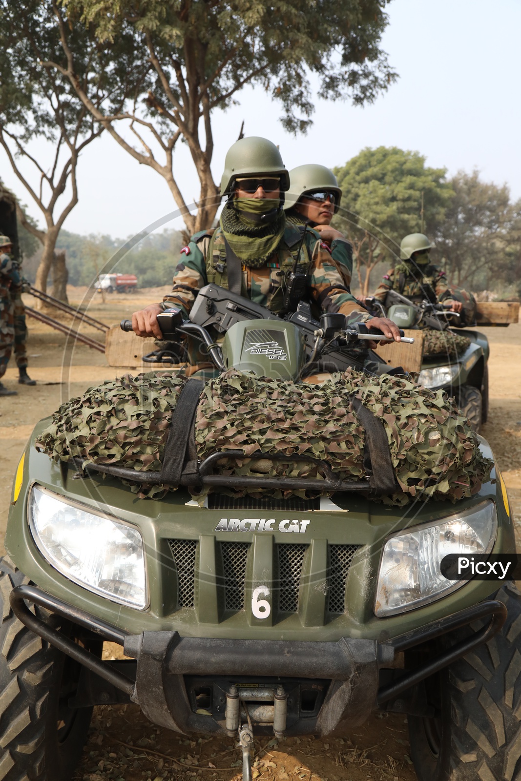 Indian Army Soldiers on All Terrain Vehicle