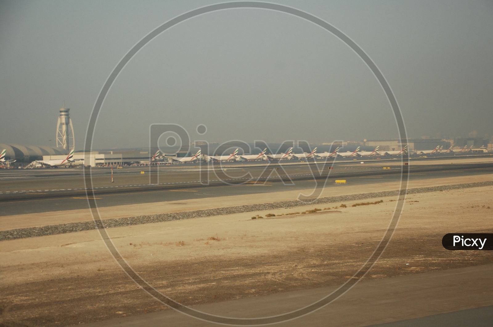 Flight runway in Dubai Airport