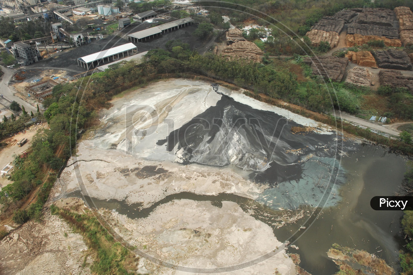 Image of An Aerial View Of Industrial area in hyderabad with Godown and