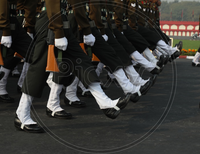 Indian Army Soldiers Marching on Army Day Parade