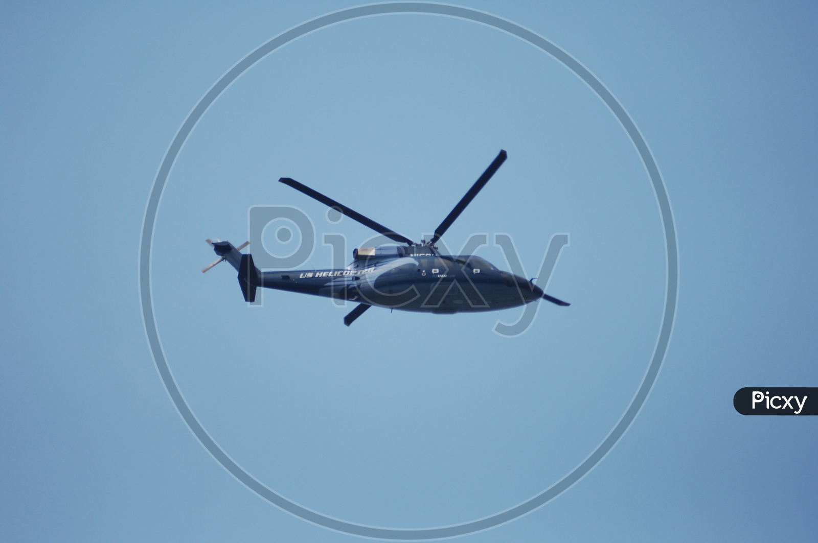 US Helicopter Flying in Air