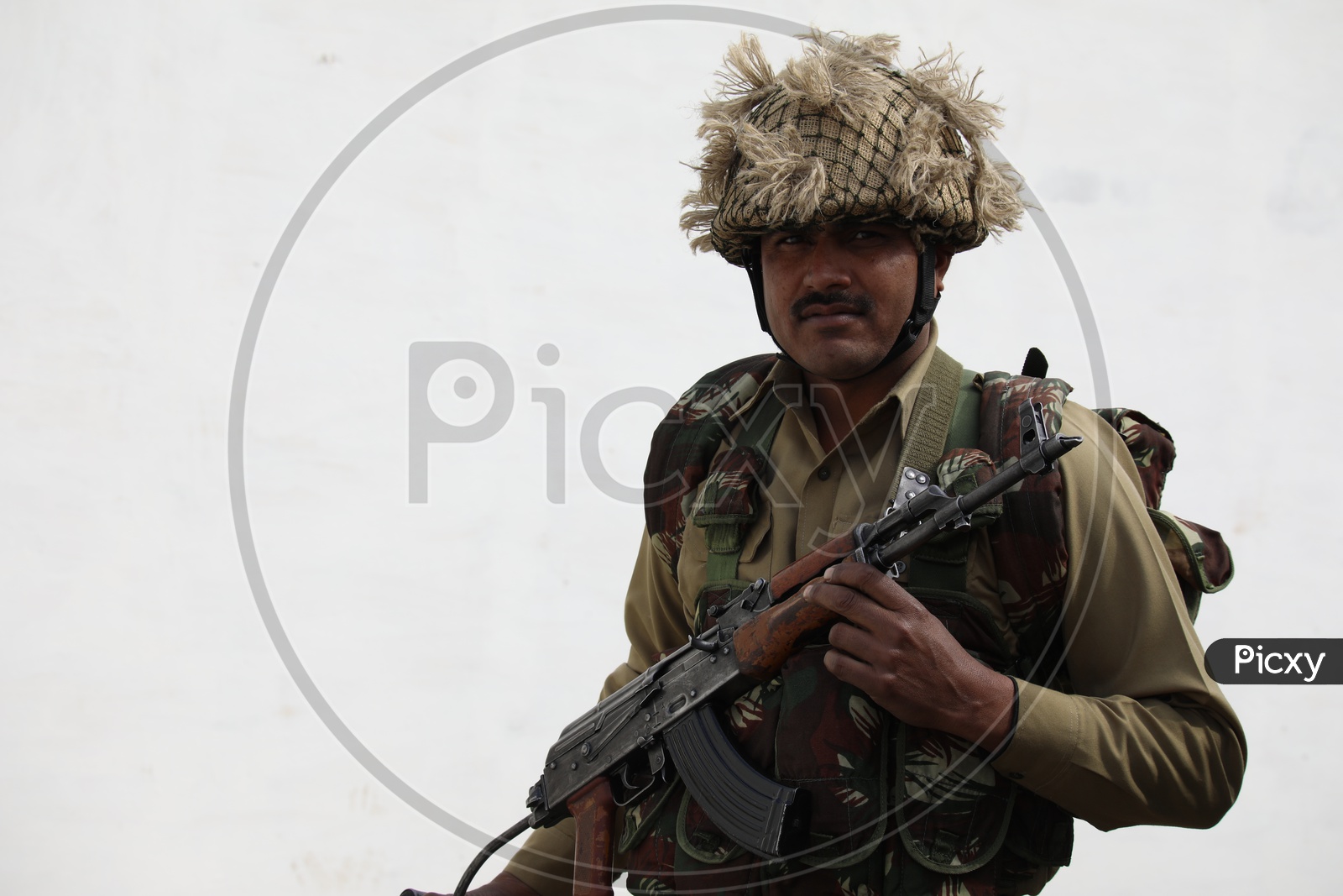 Indian Army Soldier at Indian Army Day Celebrations at Parade Ground in Delhi