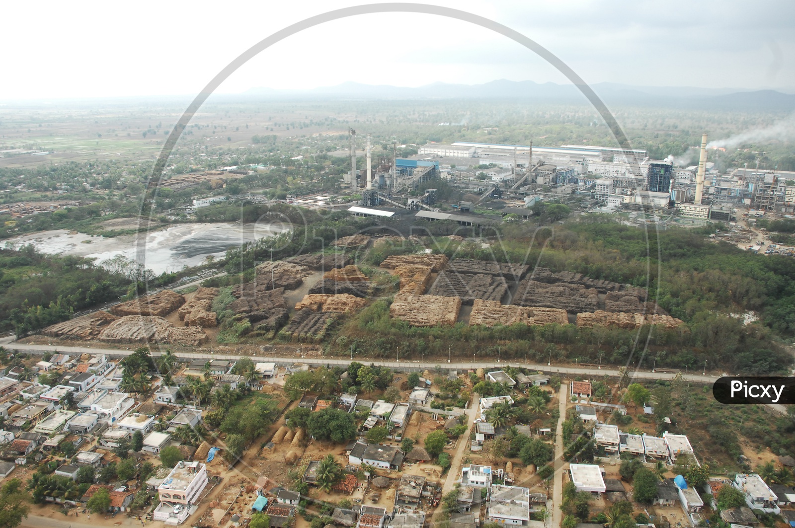 Aerial View Of an industrial Area