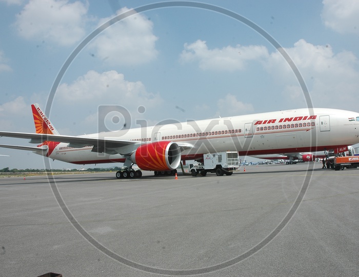 Air India flight waiting in Airport