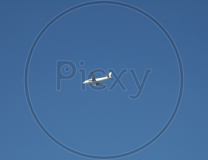 Flight traveling in Blue Sky