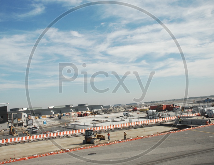 Construction work in John F. Kennedy International Airport