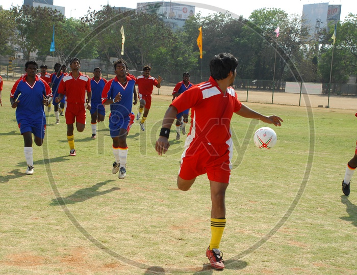 Image of Telugu Movie Actors playing Football-VB822226-Picxy