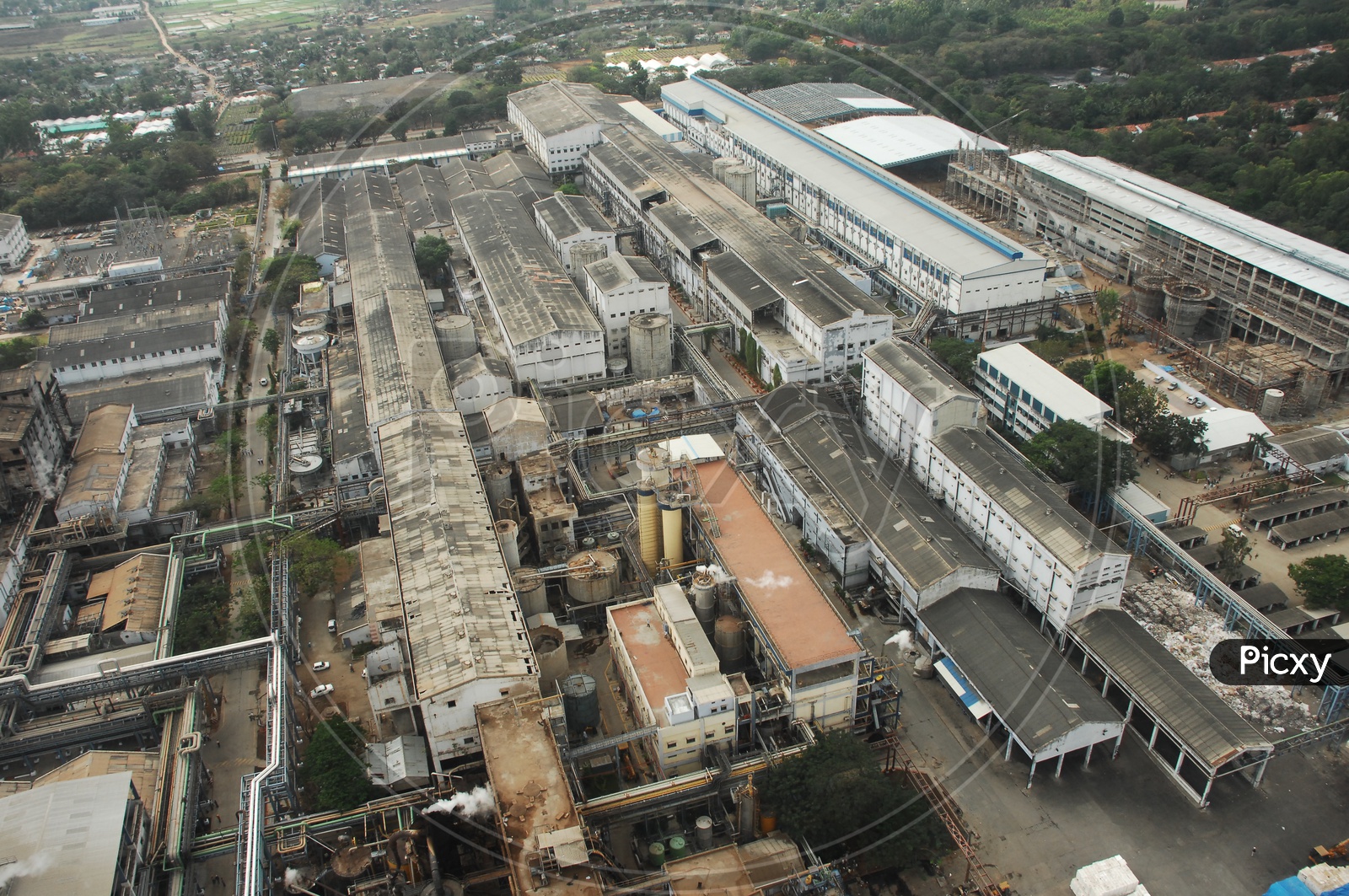 Aerial View of a Factory