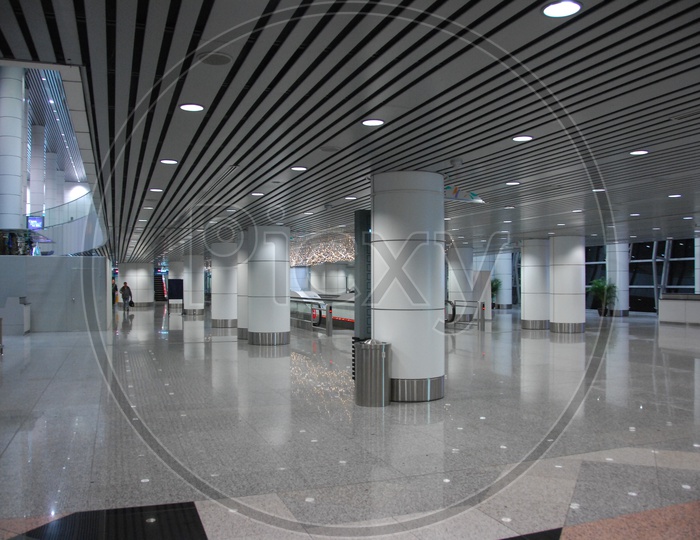 Interior Views of Kuala Lumpur Airport With Infra Structure and Passengers Travel Scenes