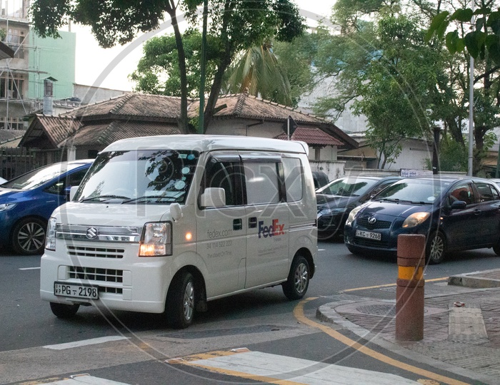 Fedex Delivery vehicle. Suzuki WagonR.