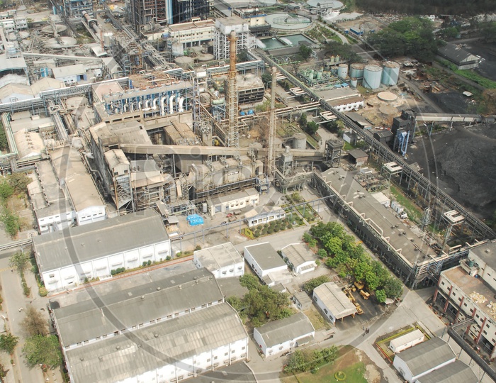 Image of An Aerial View Of Industrial area in hyderabad with Godown and