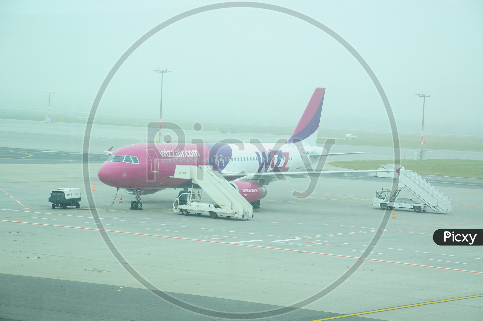Wizz air flight waiting in Airport