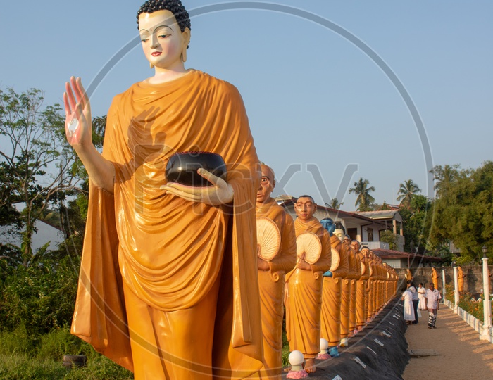 Buddha Statues Of Buddhist Temples in Colombo , Sri Lanka