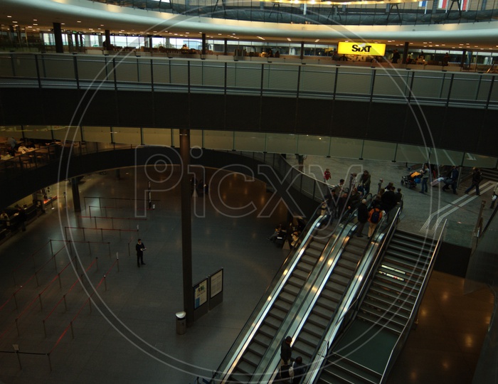 Views Of an Airport With Infra Structure and Passenger in Berlin Tegel Airport , Germany