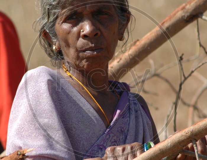 An Old Woman in Tribal Village