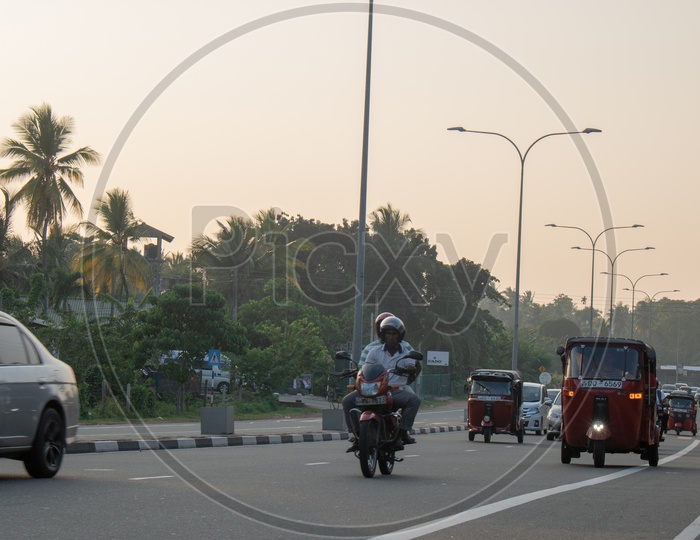 Vehicles Commuting On Highways in Colombo ,Sri Lanka