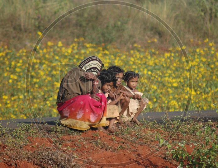 Tribal Woman With Their Children In Villages