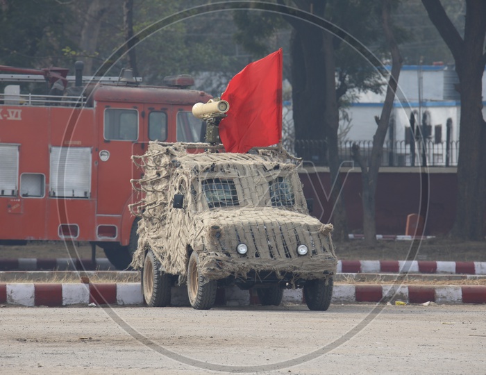 Indian Army Jeep with Camouflaged