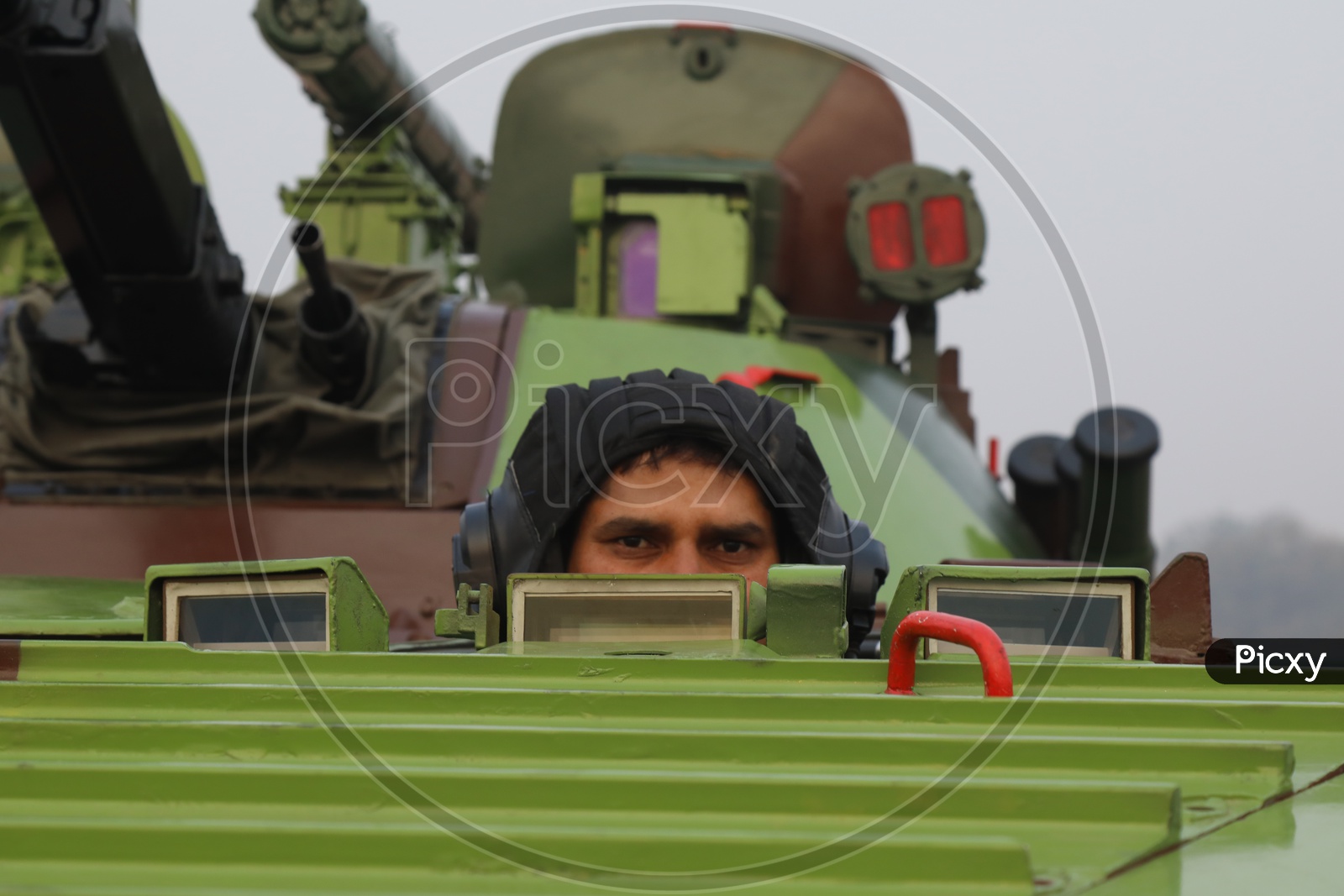 Indian Army Soldier on Battle Tank