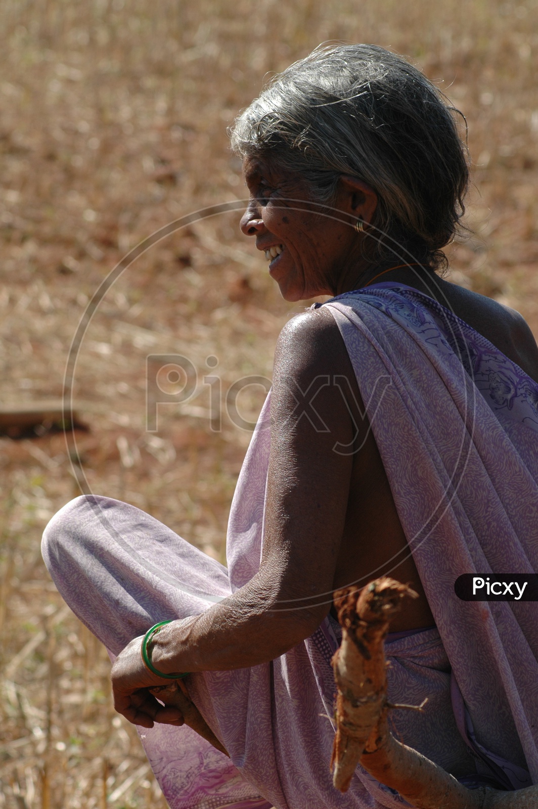 An Old Woman in Tribal Village