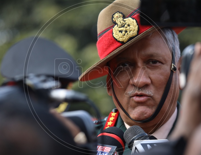 Indian Army General Bipin Rawat at Indian Army Day Celebrations at Parade Ground in Delhi