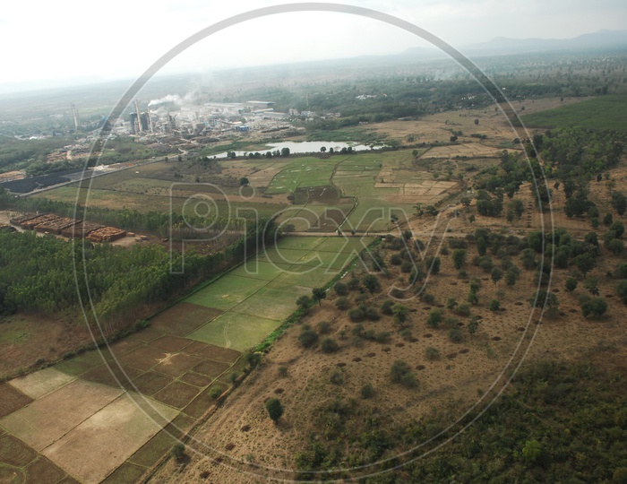 Agriculture fields in Aerial View