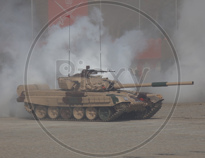 Indian Army Battle Tank T-90 Bhishma at Indian Army Day Celebrations at Parade Ground in Delhi