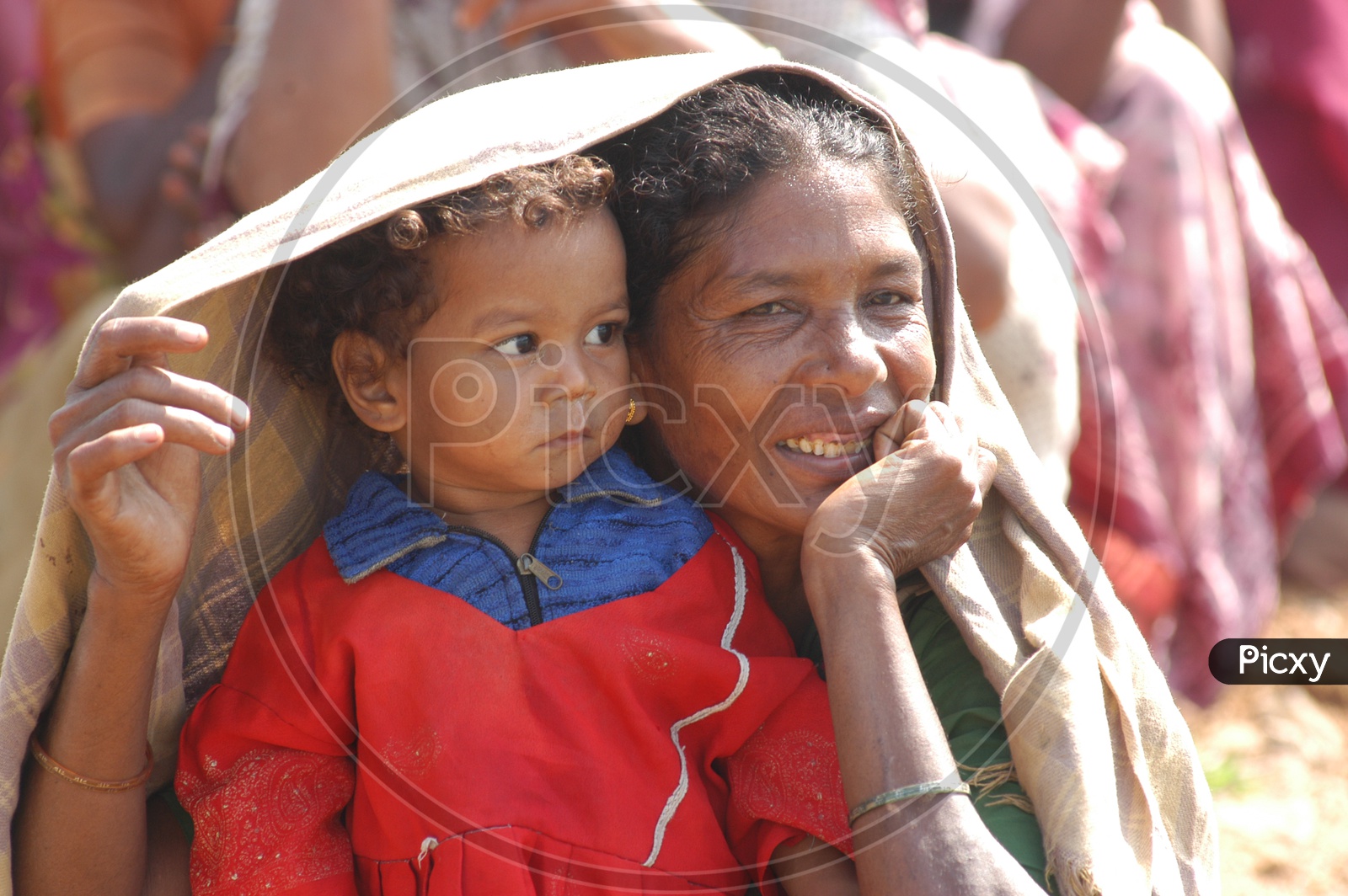 Tribal Woman With Children in Villages