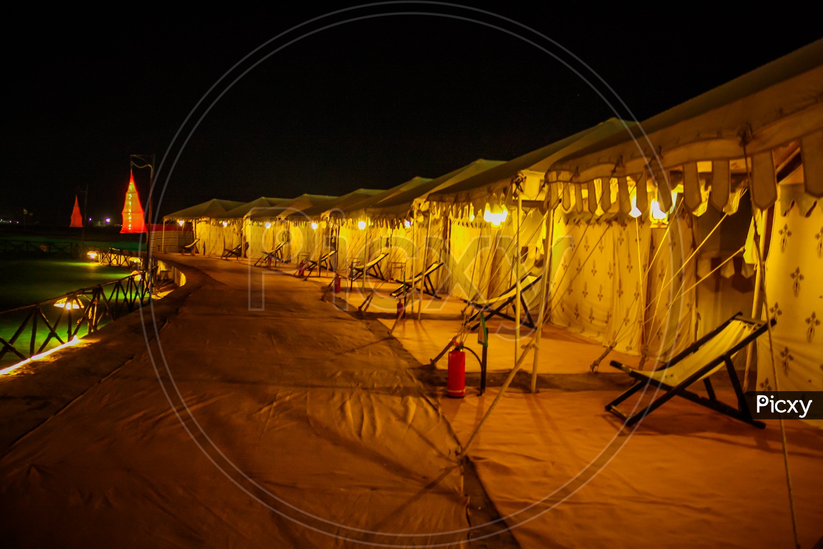 Tent city of Rann of Kutch at night