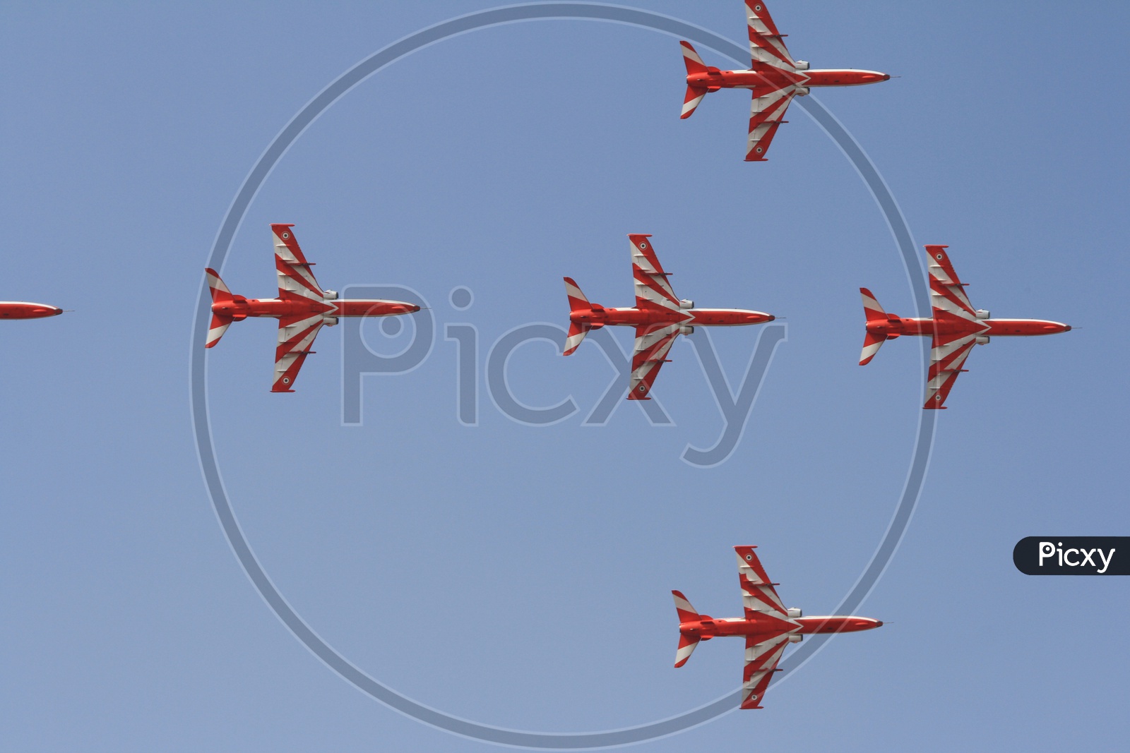 Small Light  Jet planes Air Show with Formations in Sky