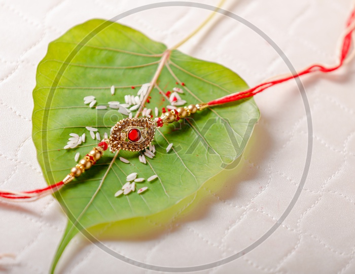 Rakhi on betel leaf Indian Festival traditions/rituals