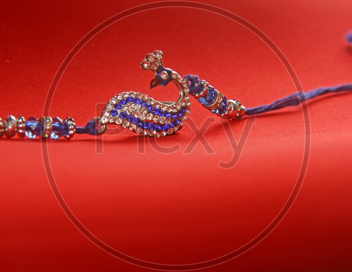 Photograph of Rakhi with red background