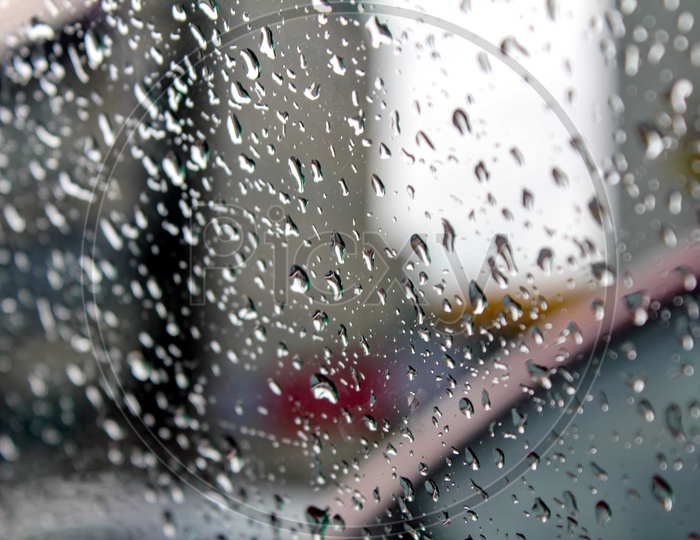 Water Drop lets on Car Wind Shield