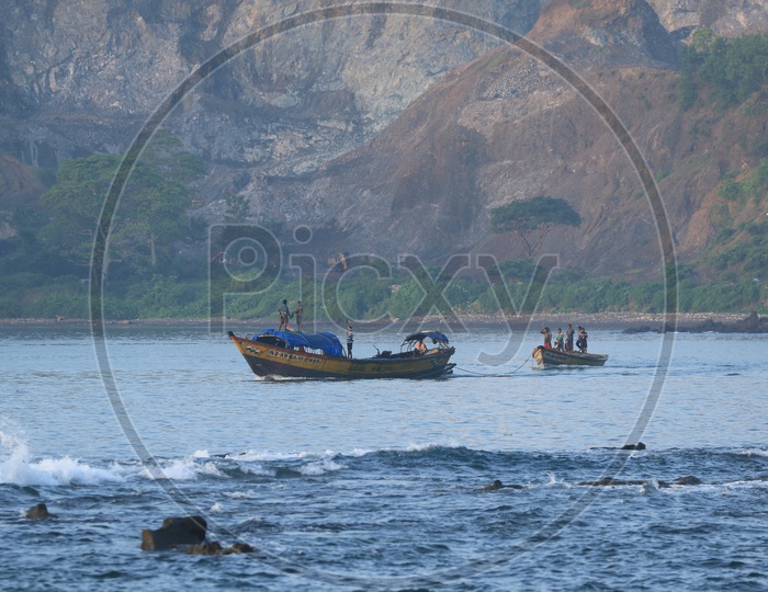Fishing boats at Port Blair, Andaman and Nicobar Islands